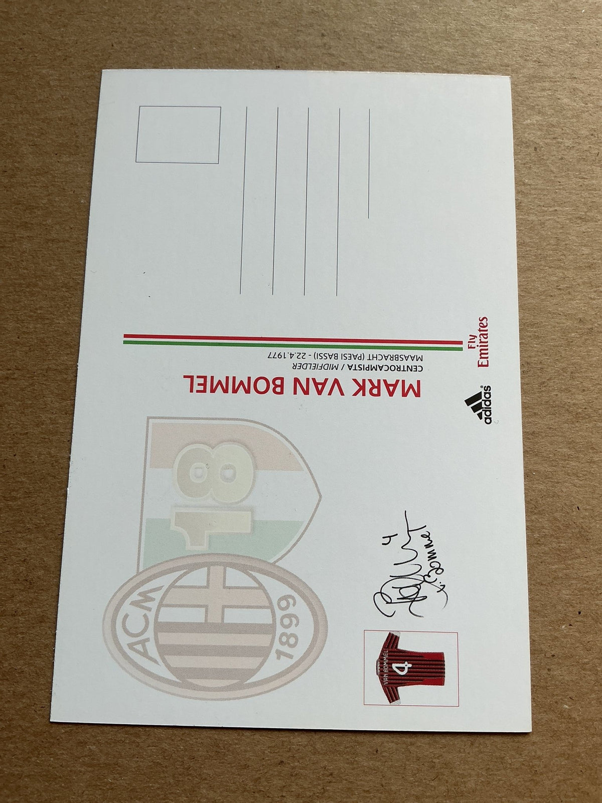 Mark van Bommel, Netherlands 🇳🇱 AC Milan 2011/12 hand signed - Autographs-World