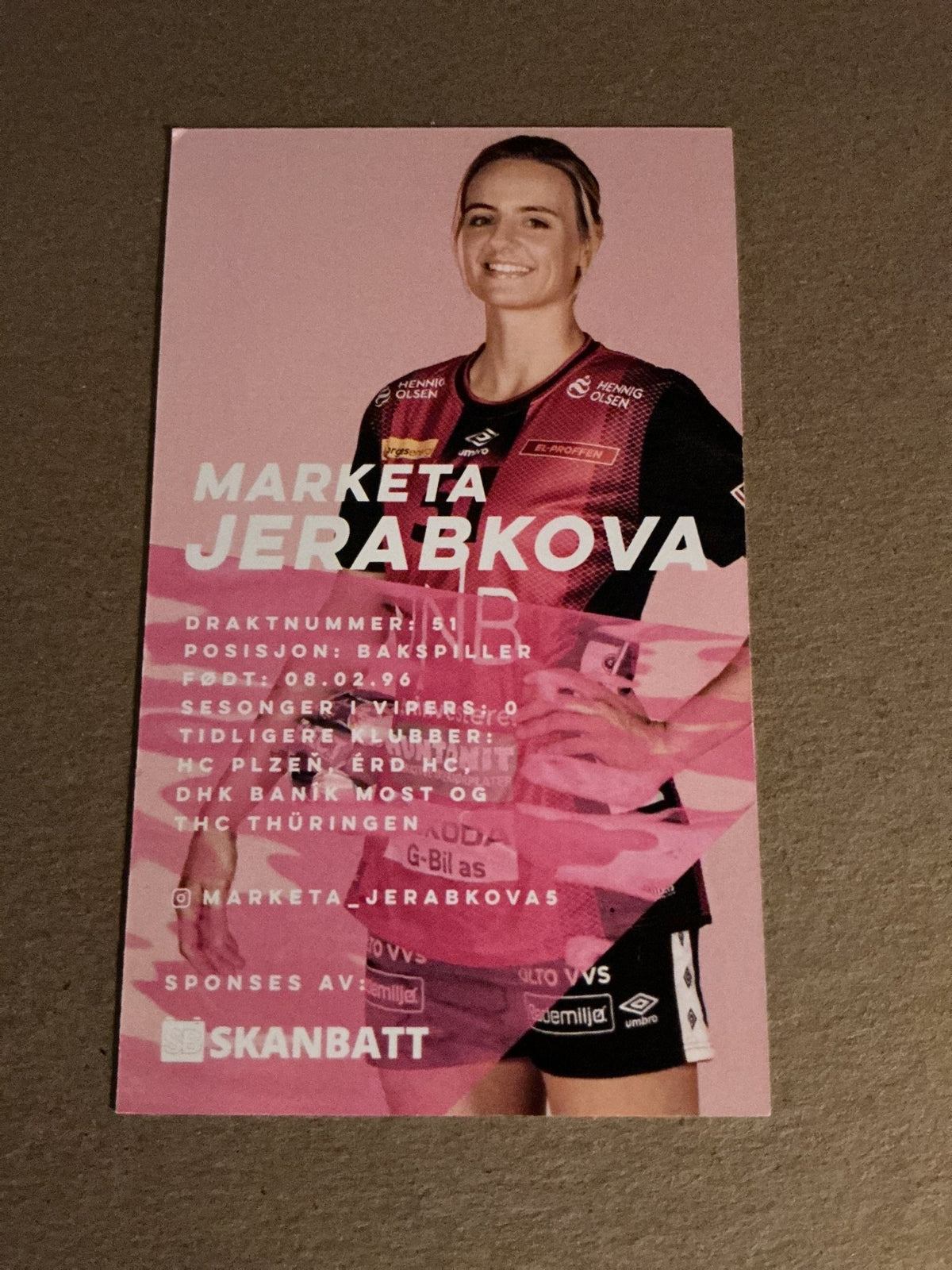 Markéta Jeřábková, Czech Republic 🇨🇿 Handball Vipers 2021/22 hand signed - Autographs-World