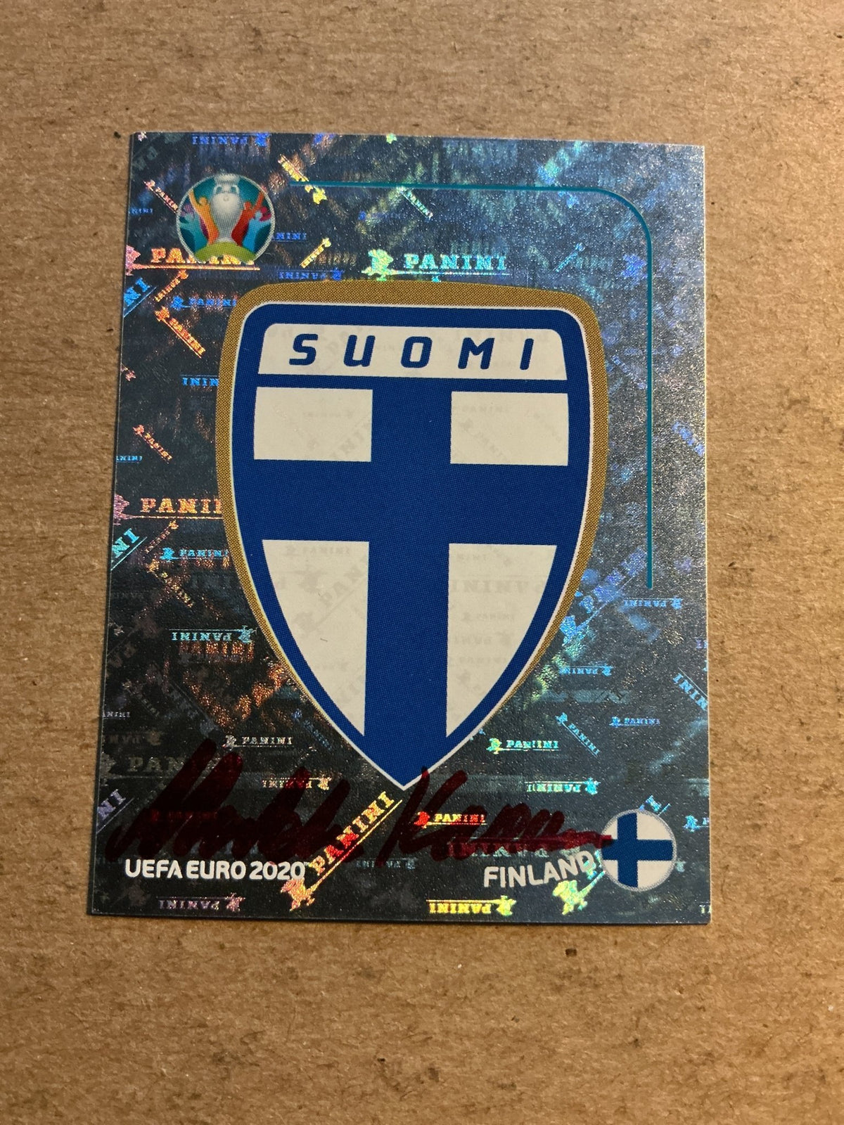 Markku Kanerva, Finland 🇫🇮 UEFA Euro 2020 Panini hand signed - Autographs-World