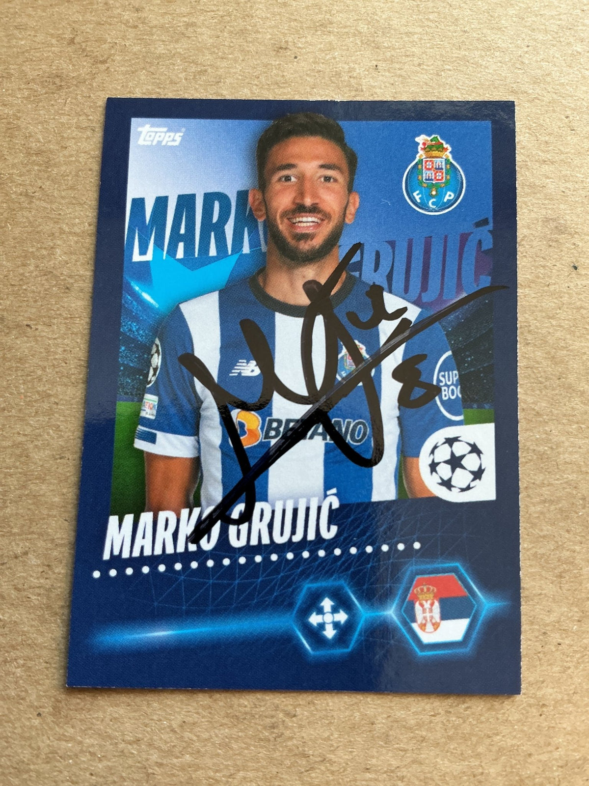 Marko Grujic, Serbia 🇷🇸 FC Porto 2023/24 Topps hand signed - Autographs-World