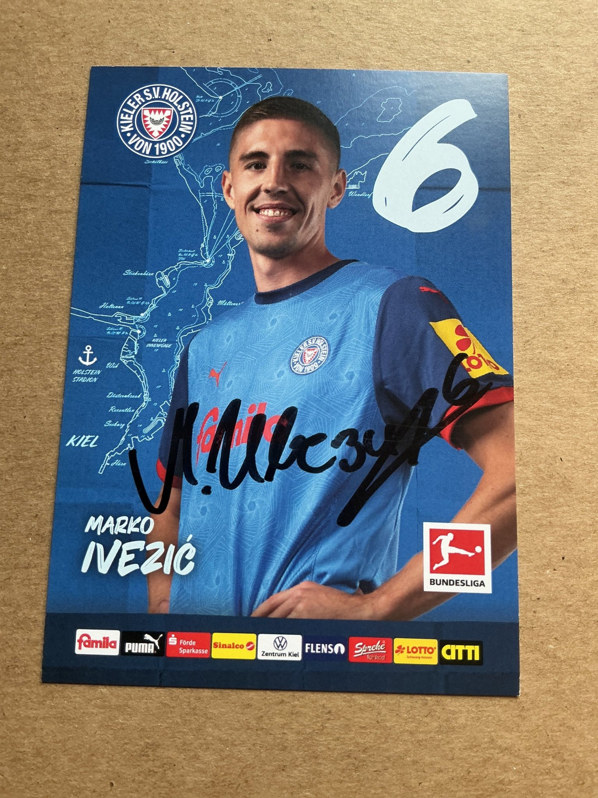 Marko Ivezic, Serbia 🇷🇸 Holstein Kiel 2024/25 hand signed - Autographs-World
