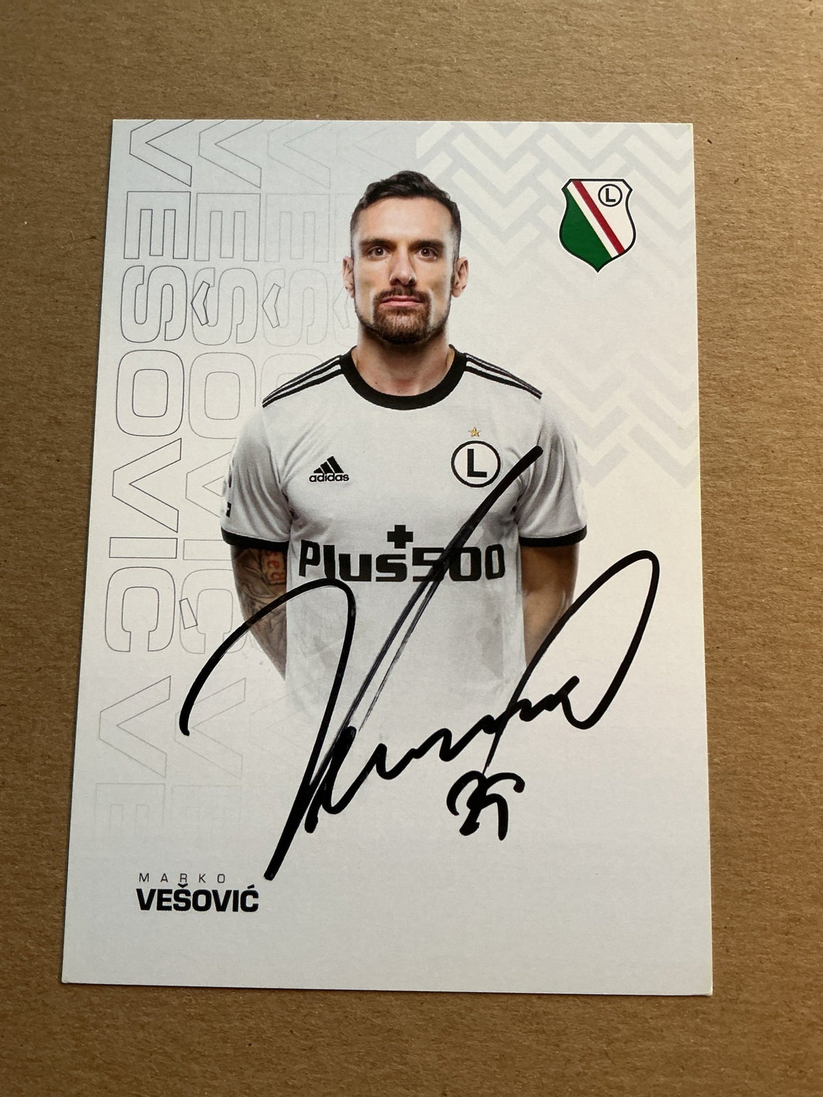 Marko Vešović, Montenegro 🇲🇪 Legia Warsaw 2021/22 hand signed - Autographs-World