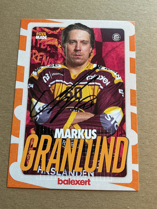 Markus Granlund, Finland 🇫🇮 Geneve-Servette HC 2024/25 hand signed - Autographs-World