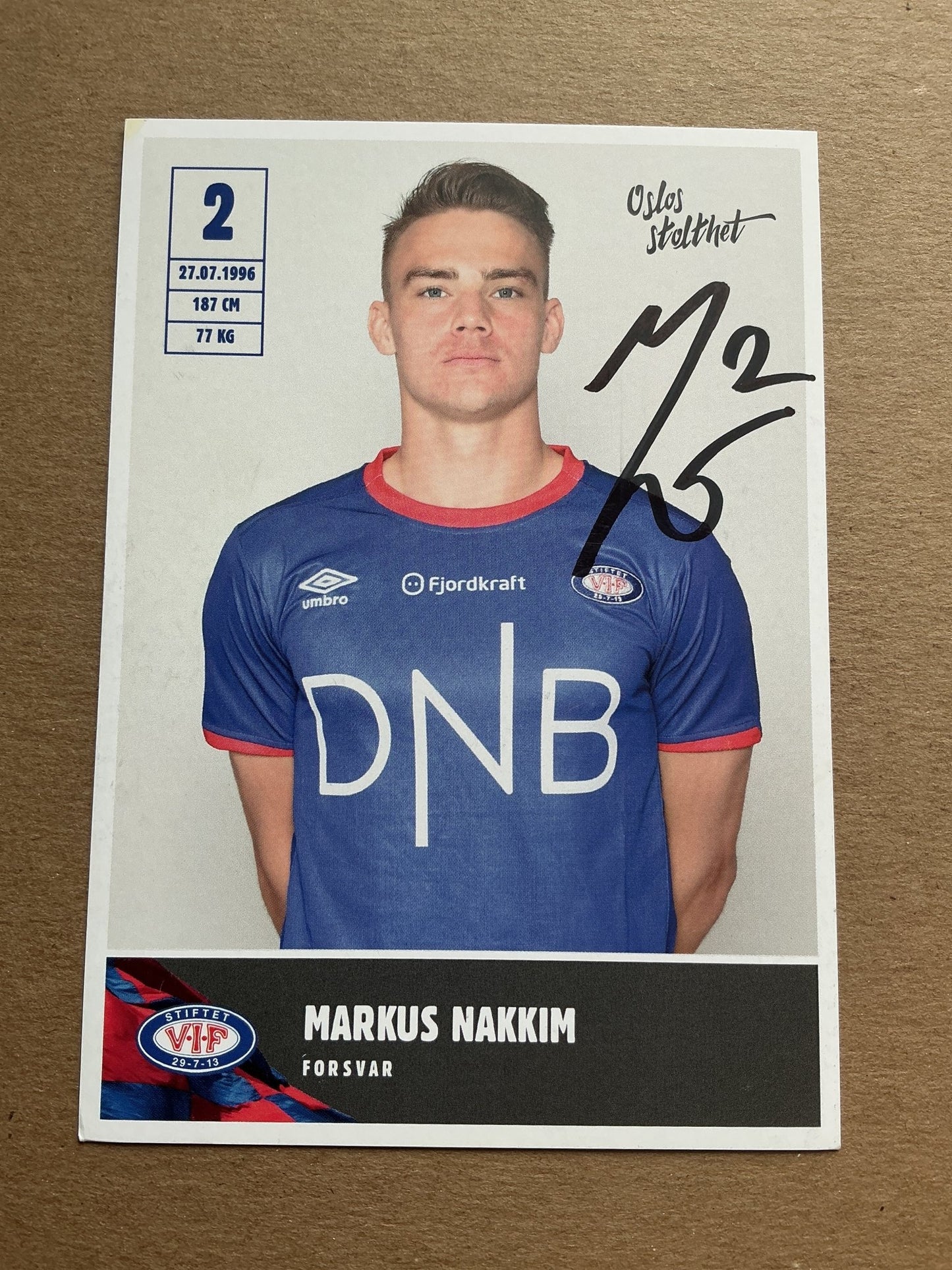 Markus Nakkim, Norway 🇳🇴 Vålerenga IF 2019/20 hand signed - Autographs-World