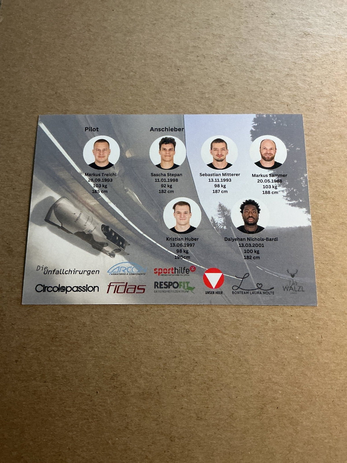Markus Treichl, Austria 🇦🇹 Bobsledd Winter Sports 2024/25 hand signed - Autographs-World