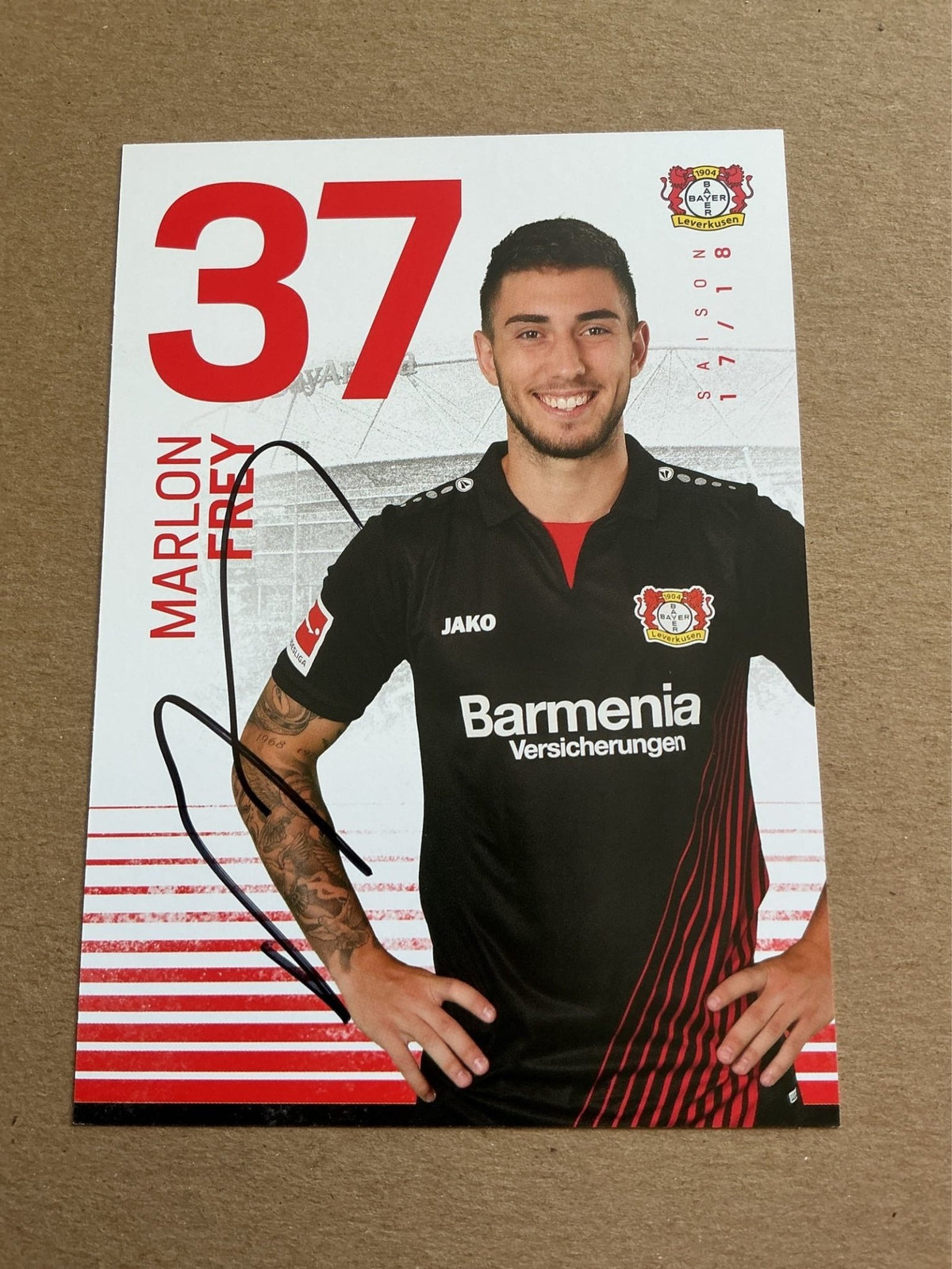 Marlon Frey, Germany 🇩🇪 Bayer 04 Leverkusen 2017/18 hand signed - Autographs-World