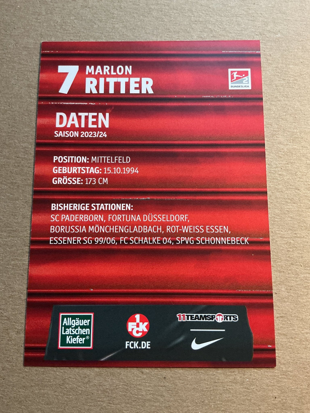 Marlon Ritter, Germany 🇩🇪 1.FC Kaiserslautern 2023/24 hand signed - Autographs-World