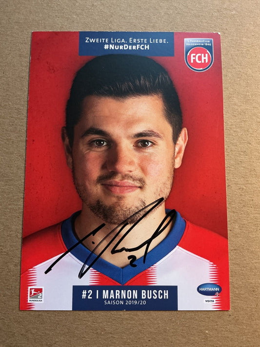 Marnon Busch, Germany 🇩🇪 1.FC Heidenheim 2019/20 hand signed - Autographs-World