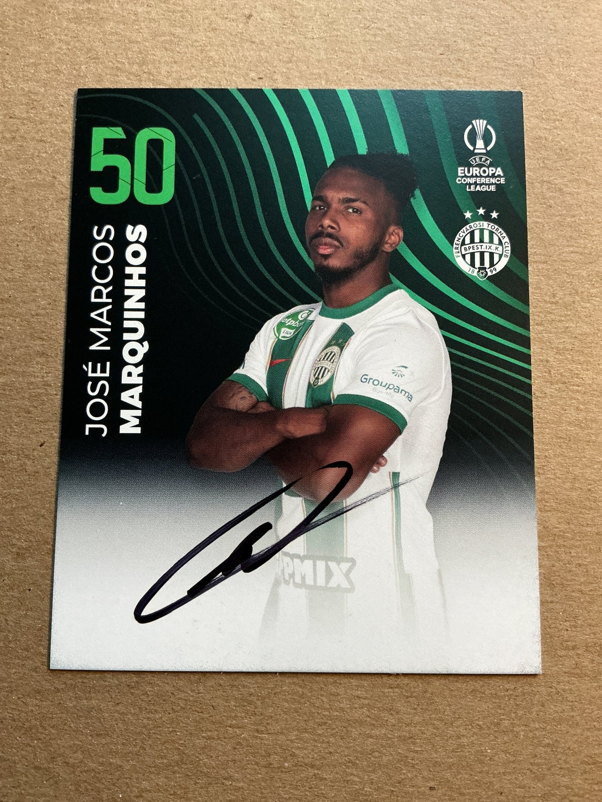 Marquinhos, Brazil 🇧🇷 Ferencváros TC 2023/24 hand signed - Autographs-World