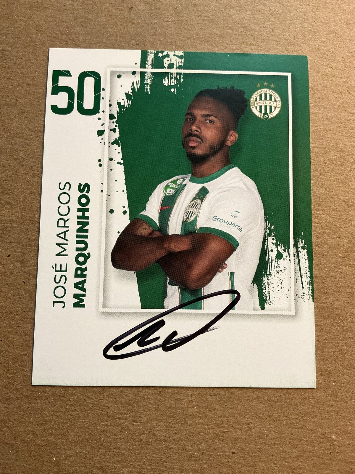 Marquinhos, Brazil 🇧🇷 Ferencváros TC 2023/24 hand signed - Autographs-World