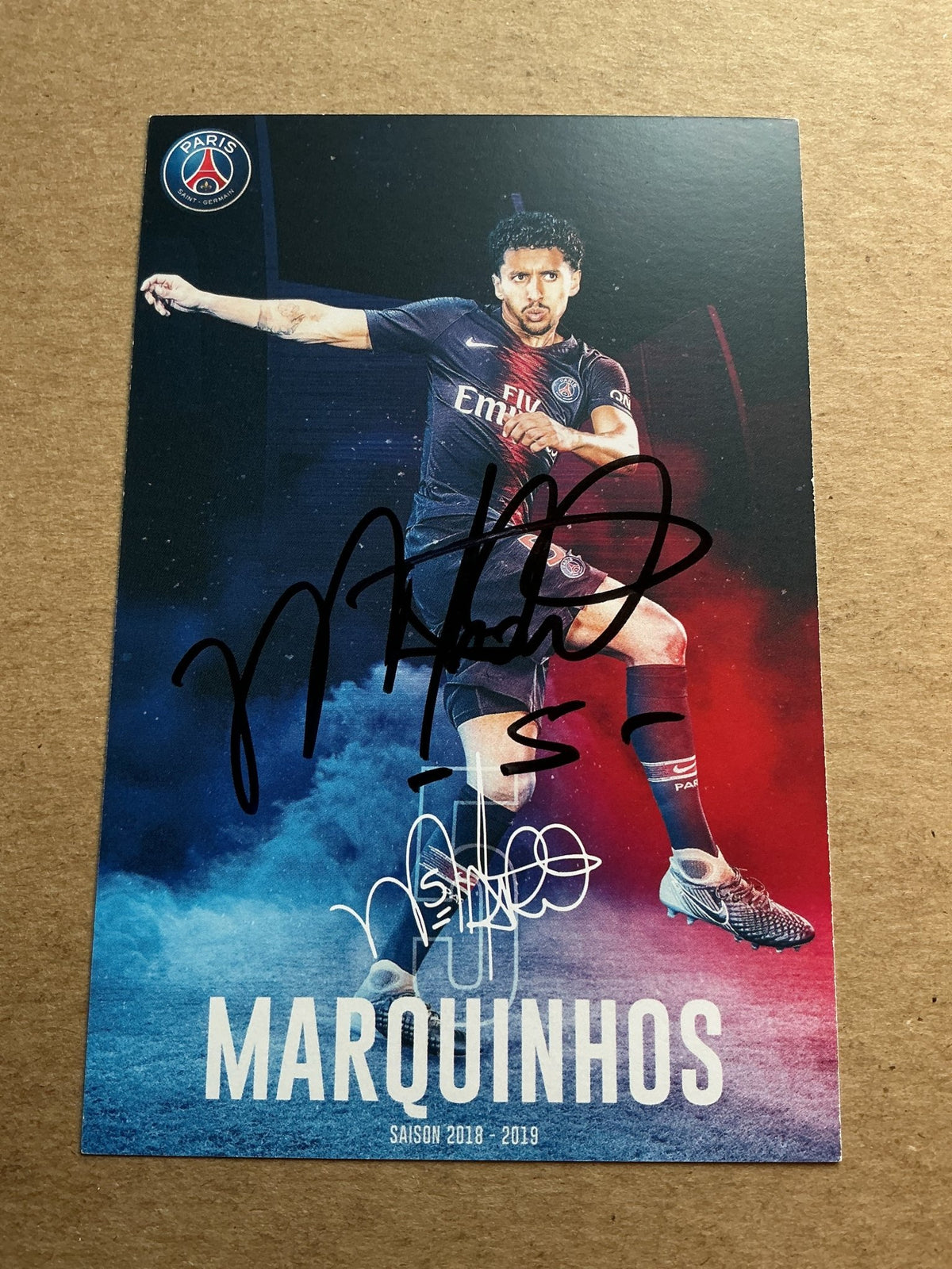 Marquinhos, Brazil 🇧🇷 Paris Saint-Germain 2018/19 hand signed - Autographs-World