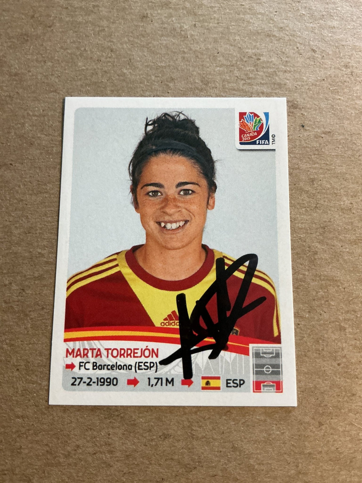Marta Torrejon, Spain 🇪🇸 FIFA Women’s World Cup 2015 Panini hand signed - Autographs-World