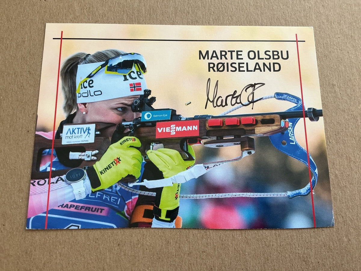 Marte Olsbu Røiseland, Norway 🇳🇴 Biathlon Winter 2022/23 hand signed - Autographs-World