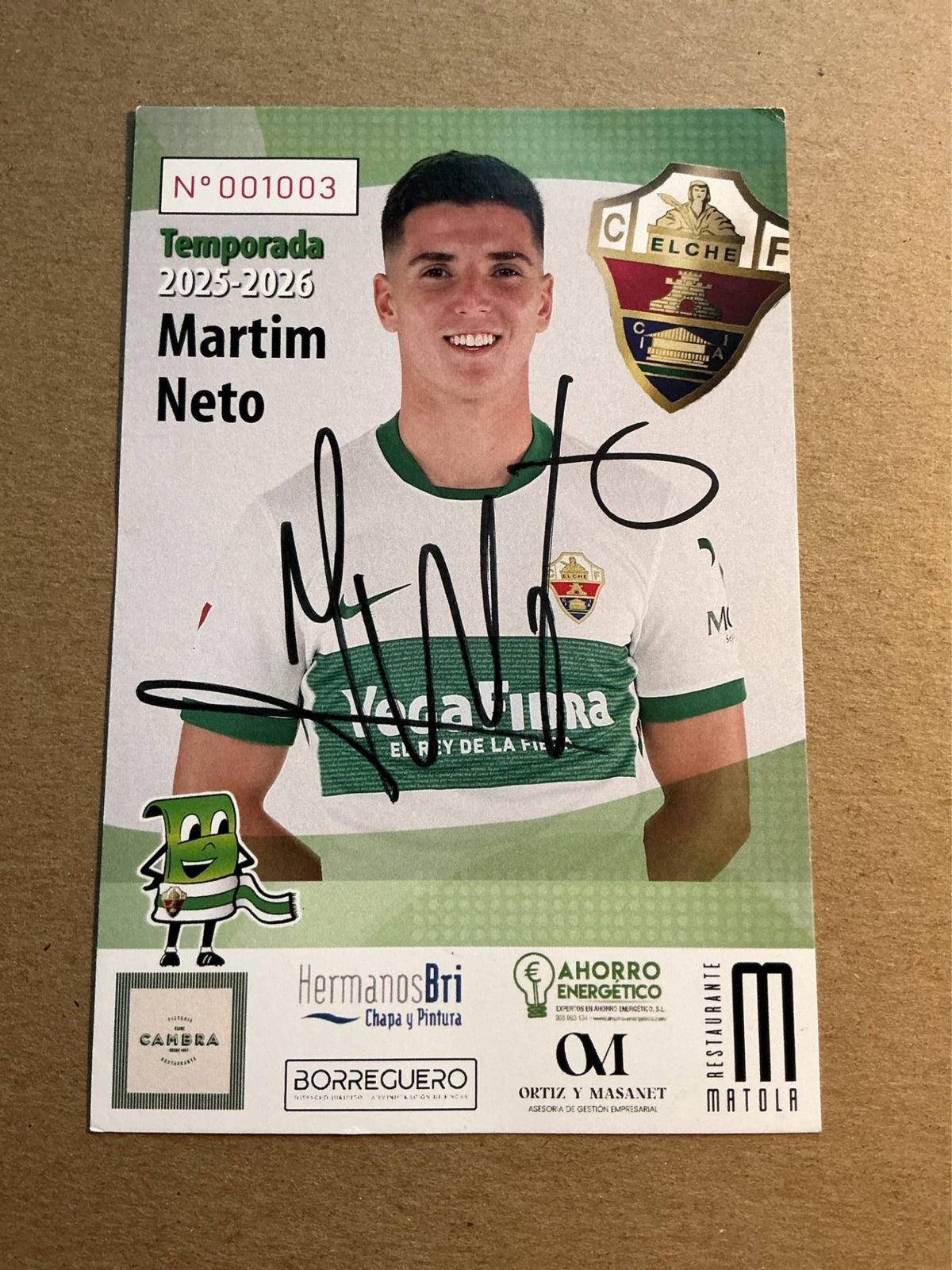 Martim Neto, Portugal 🇵🇹 Elche CF 2025/26 hand signed - Autographs-World