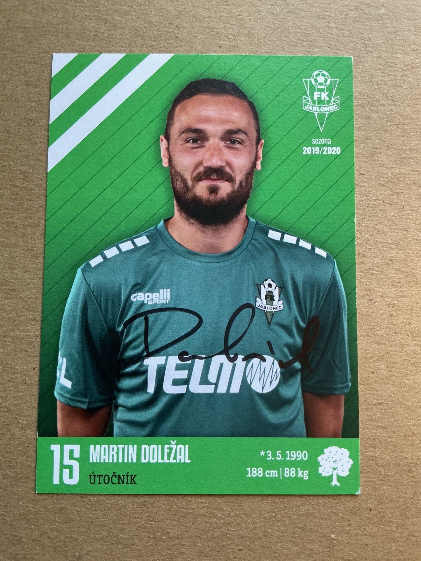 Martin Doležal, Czech Republic 🇨🇿 FK Jablonec 2019/20 hand signed - Autographs-World