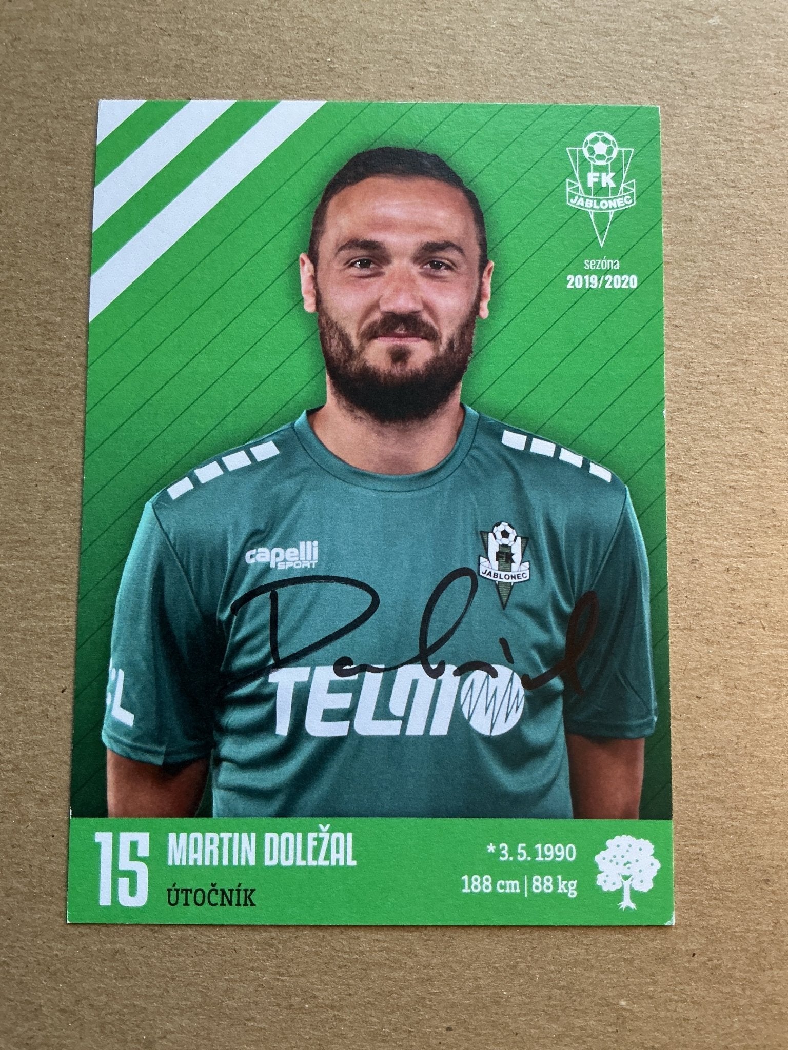 Martin Doležal, Czech Republic 🇨🇿 FK Jablonec 2019/20 hand signed - Autographs-World