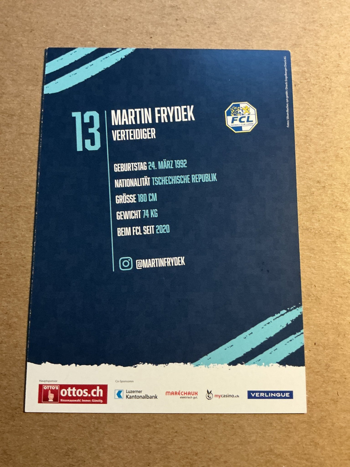 Martin Frýdek, Czech Republic 🇨🇿 FC Luzern 2022/23 hand signed - Autographs-World