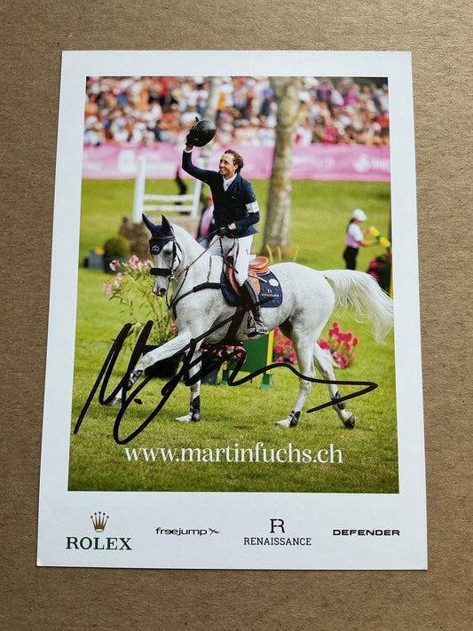 Martin Fuchs, Switzerland 🇨🇭 Equestrian Summer Olympics 2024 hand signed - Autographs-World