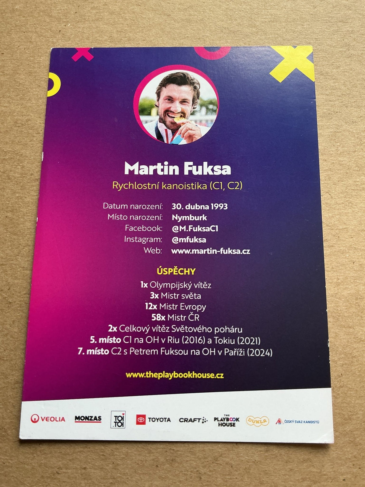 Martin Fuksa, Czech Republic 🇨🇿 Canoeing Summer Olympics 2024 hand signed - Autographs-World