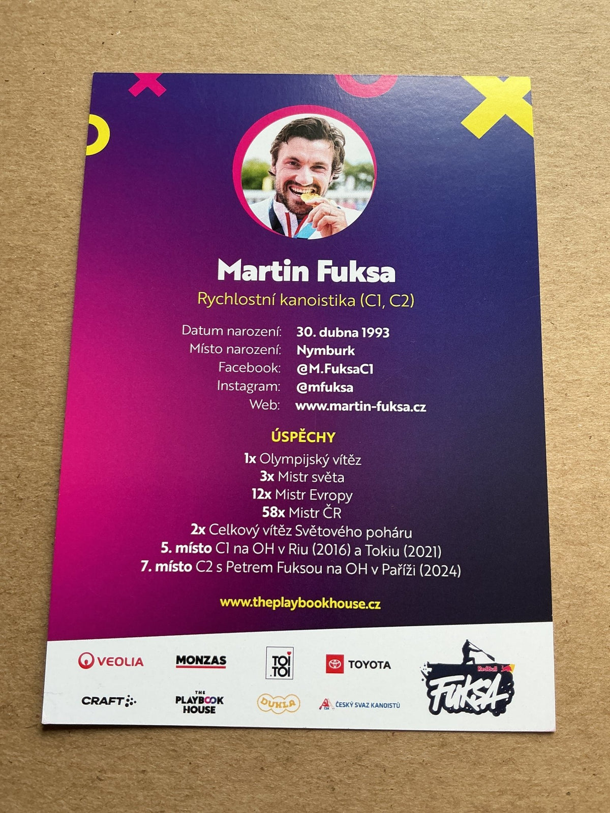 Martin Fuksa, Czech Republic 🇨🇿 Canoeing Summer Olympics 2024 hand signed - Autographs-World