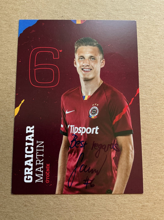 Martin Graiciar, Czech Republic 🇨🇿 AC Sparta Prague 2019/20 hand signed - Autographs-World