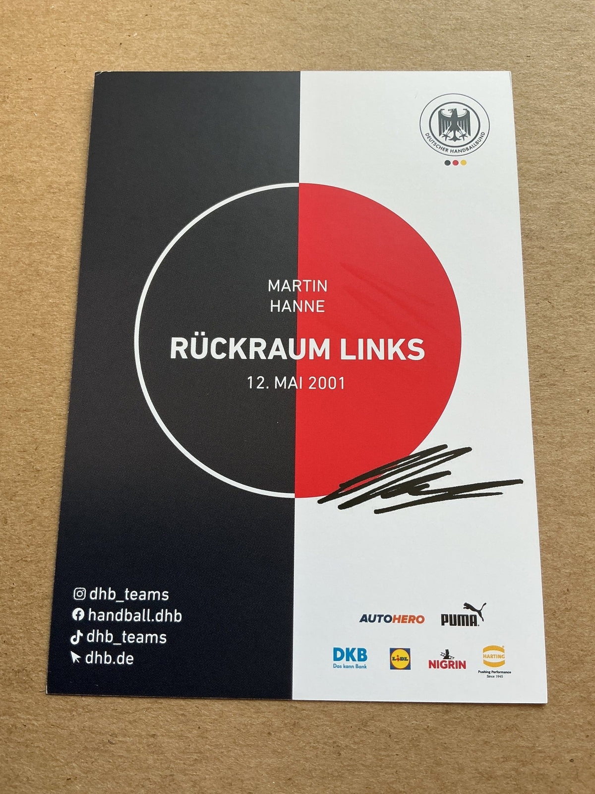 Martin Hanne, Germany 🇩🇪 Handball Summer Olympics 2024 hand signed - Autographs-World