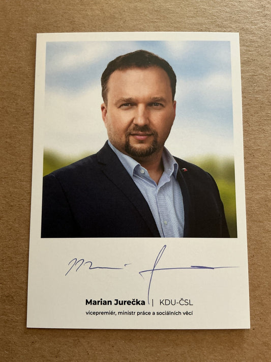 Martin Jurecka, Czech Republic 🇨🇿 Minister of Labour 2025 hand signed - Autographs-World