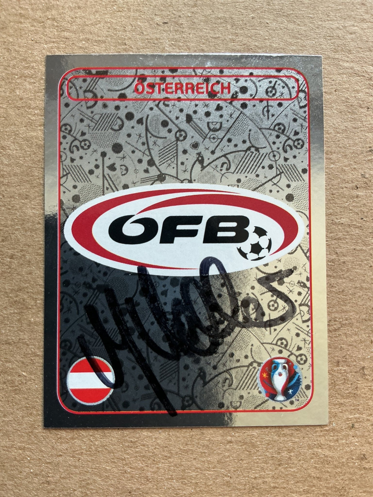 Martin Koller, Switzerland 🇨🇭 Austria UEFA Euro 2016 Panini hand signed - Autographs-World