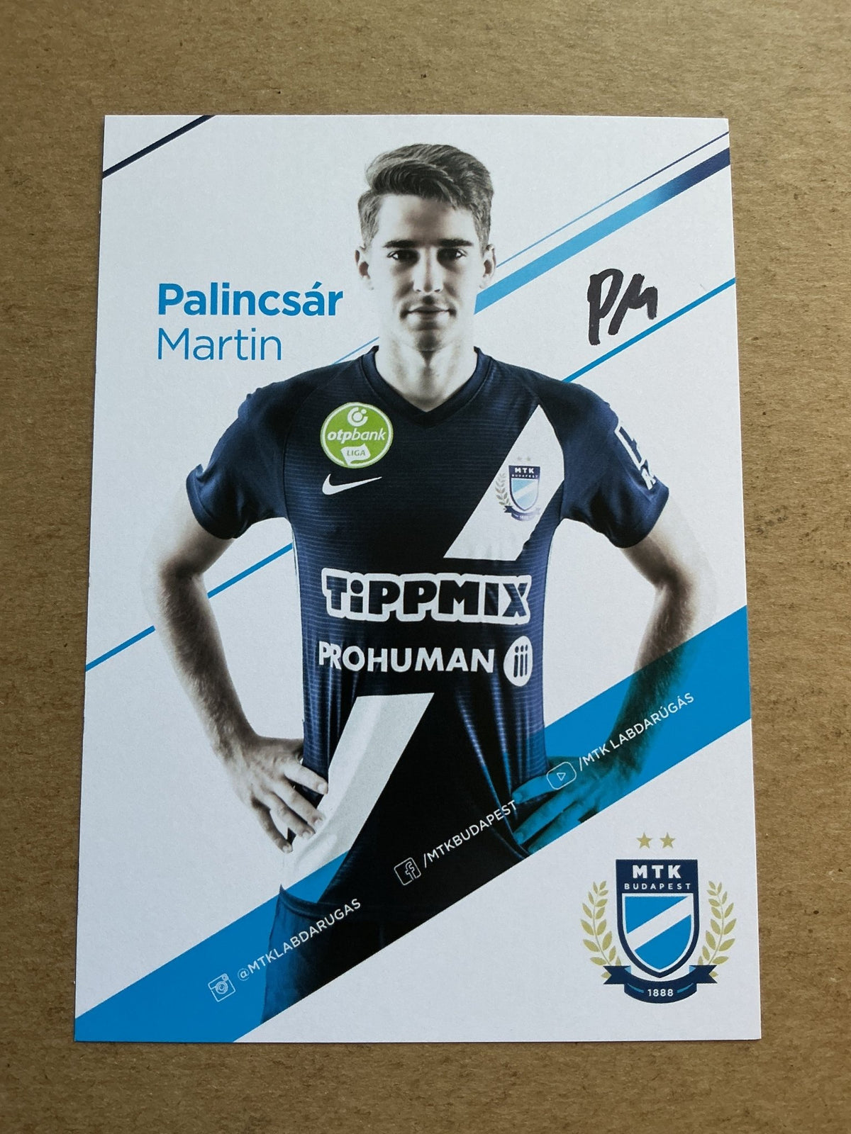 Martin Palincsár, Hungary 🇭🇺 MTK Budapest 2020/21 hand signed - Autographs-World