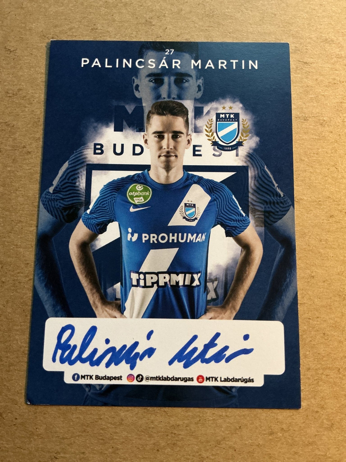Martin Palincsár, Hungary 🇭🇺 MTK Budapest 2021/22 hand signed - Autographs-World