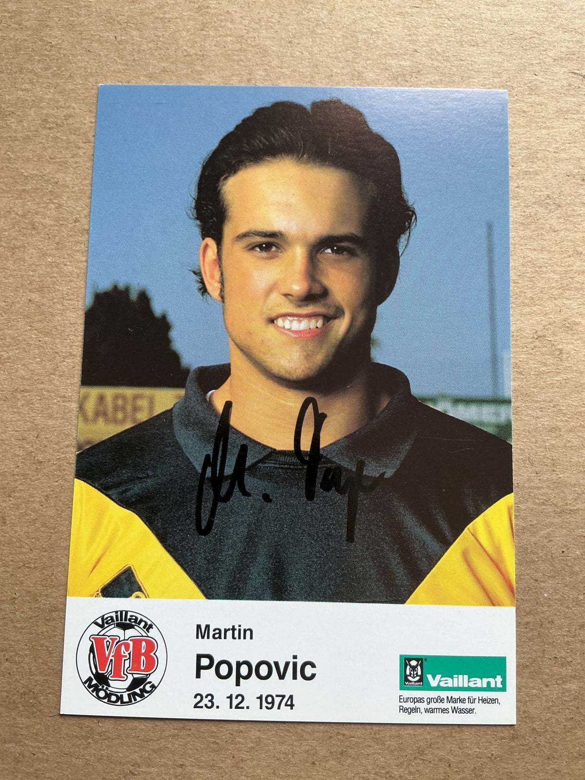 Martin Popovic, Austria 🇦🇹 VfB Mödling 1992/93 hand signed - Autographs-World
