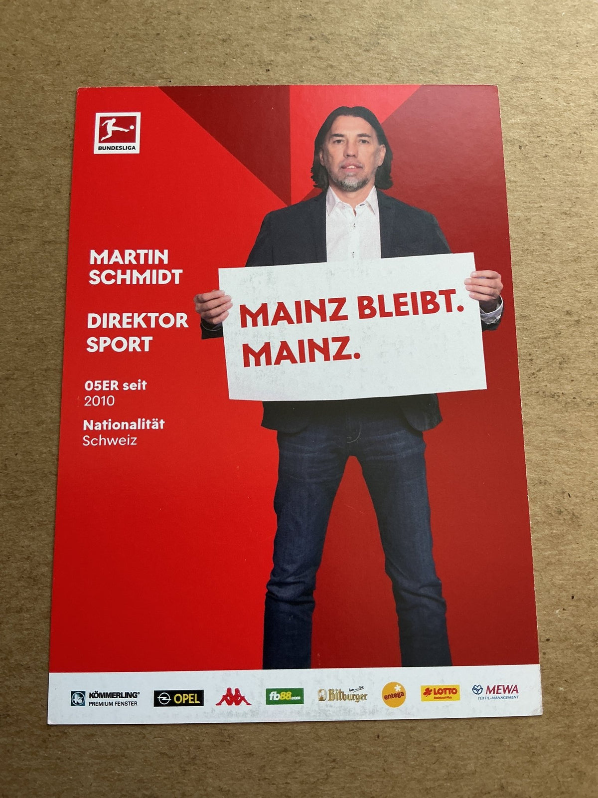 Martin Schmidt, Switzerland 🇨🇭 FSV Mainz 05 2020/21 hand signed - Autographs-World