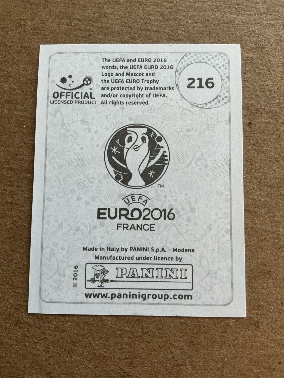 Martin Škrtel, Slovakia 🇸🇰 UEFA Euro 2016 Panini hand signed - Autographs-World