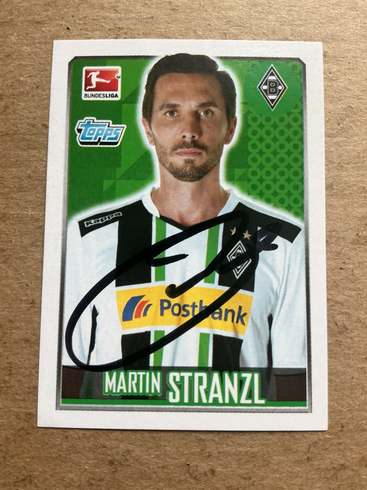 Martin Stranzl, Austria 🇦🇹 Borussia Mönchengladbach 2014/15 Topps hand signed - Autographs-World