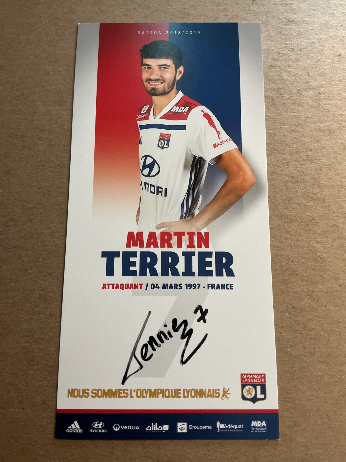 Martin Terrier, France 🇫🇷 Olympique Lyon 2018/19 hand signed - Autographs-World