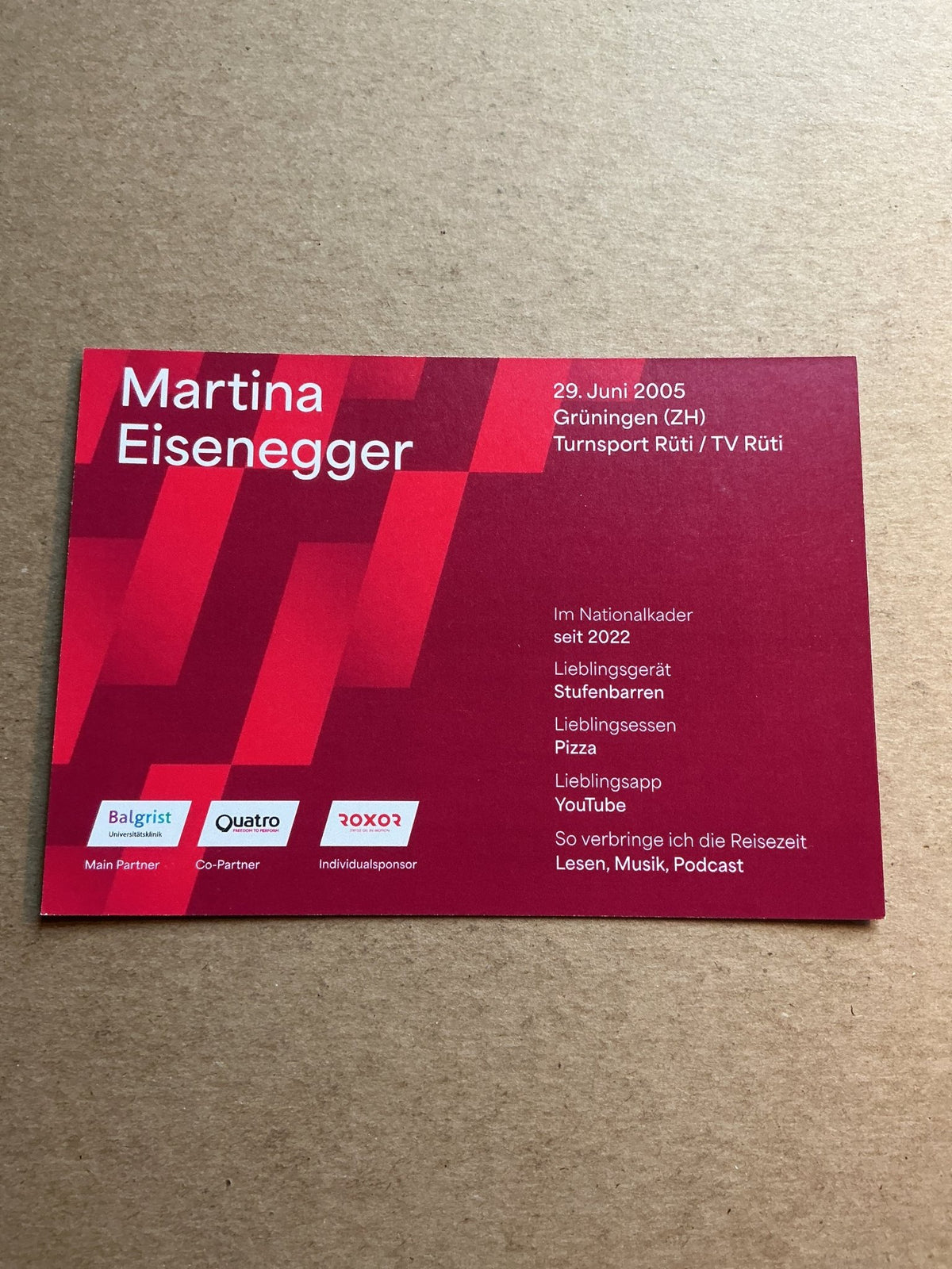Martina Eisenegger, Switzerland 🇨🇭 Gymnastics Sports 2025 hand signed - Autographs-World