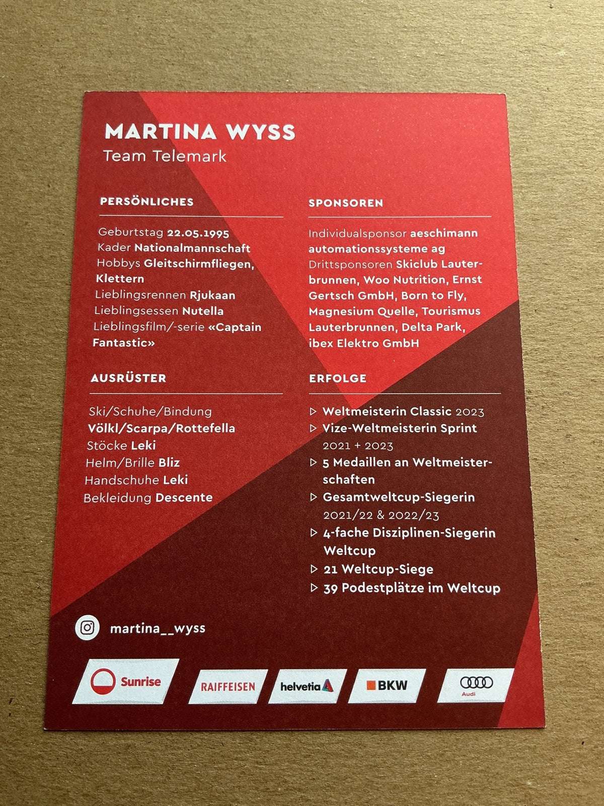 Martina Wyss, Switzerland 🇨🇭 Alpine Winter 2022/23 hand signed - Autographs-World