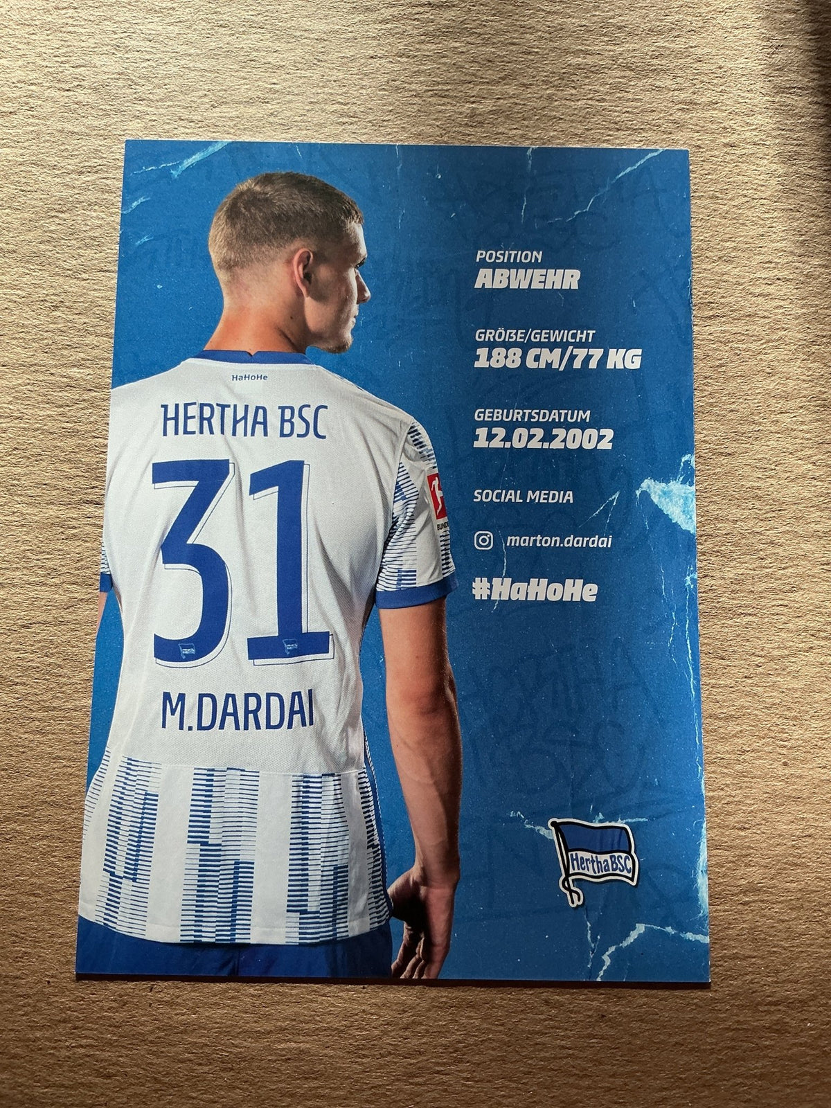 Márton Dárdai, Hungary 🇭🇺 Hertha BSC Berlin 2021/22 hand signed - Autographs-World