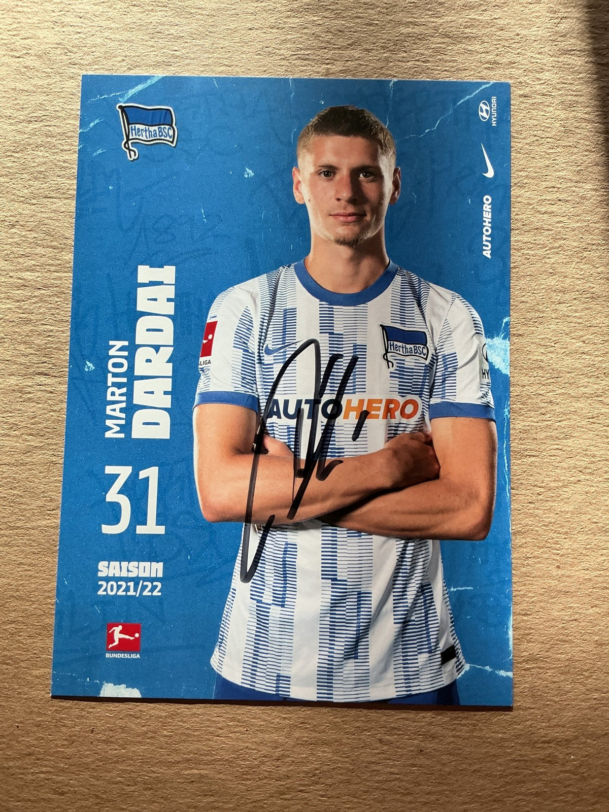 Márton Dárdai, Hungary 🇭🇺 Hertha BSC Berlin 2021/22 hand signed - Autographs-World