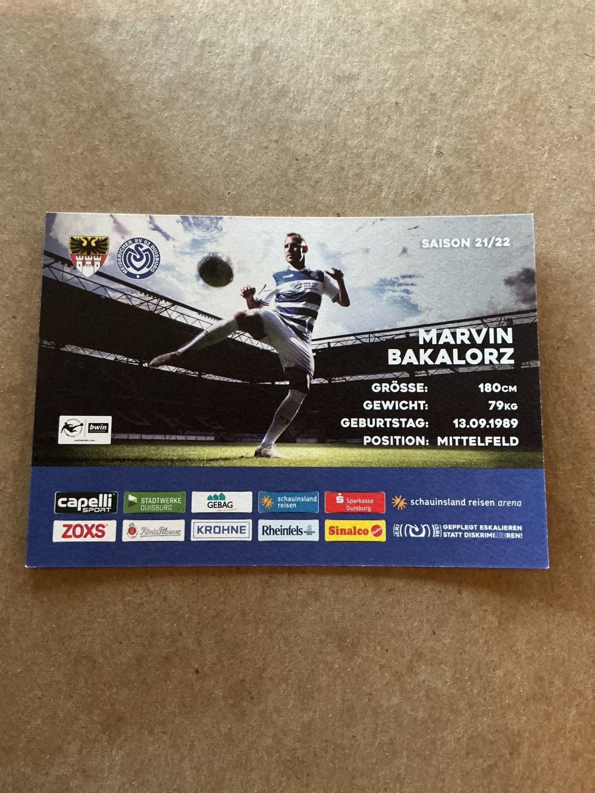 Marvin Bakalorz, Germany 🇩🇪 MSV Duisburg 2021/22 hand signed - Autographs-World