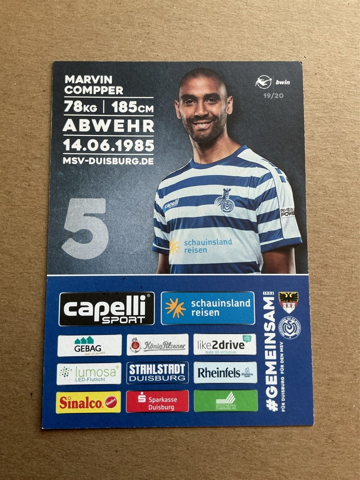 Marvin Compper, Germany 🇩🇪 MSV Duisburg 2019/20 hand signed - Autographs-World