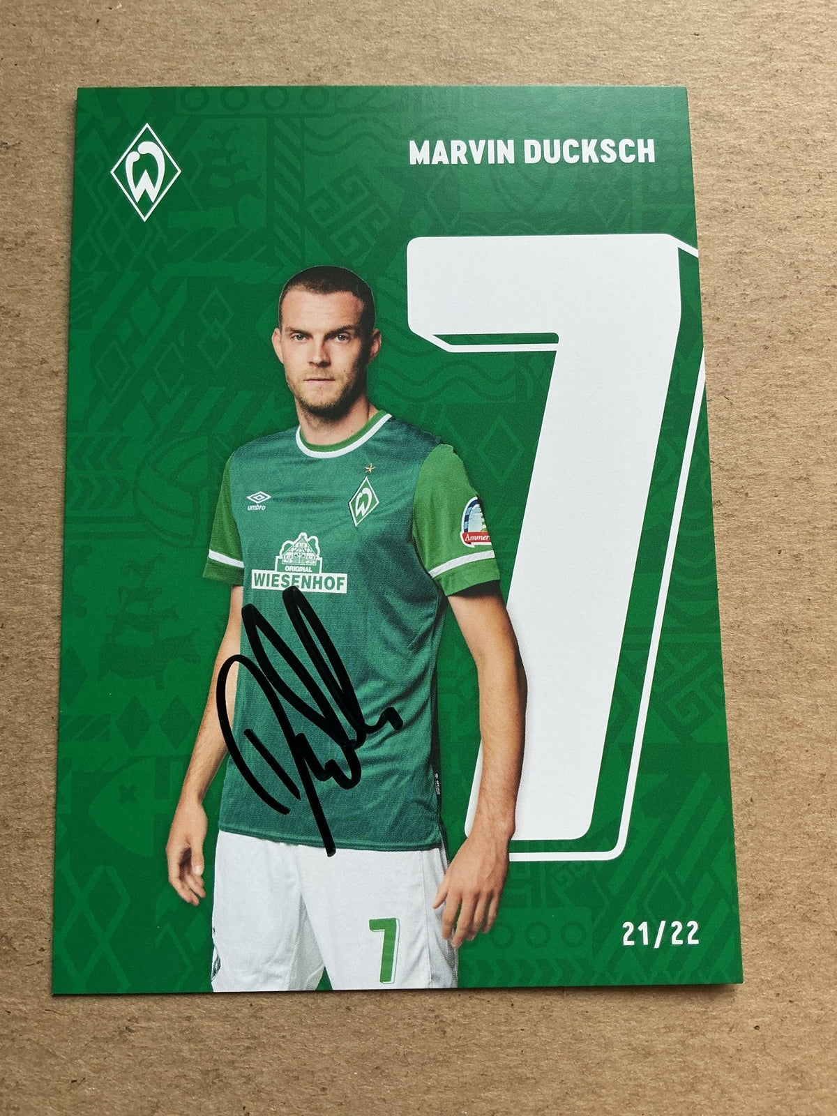 Marvin Duksch, Germany 🇩🇪 SV Werder Bremen 2021/22 hand signed - Autographs-World