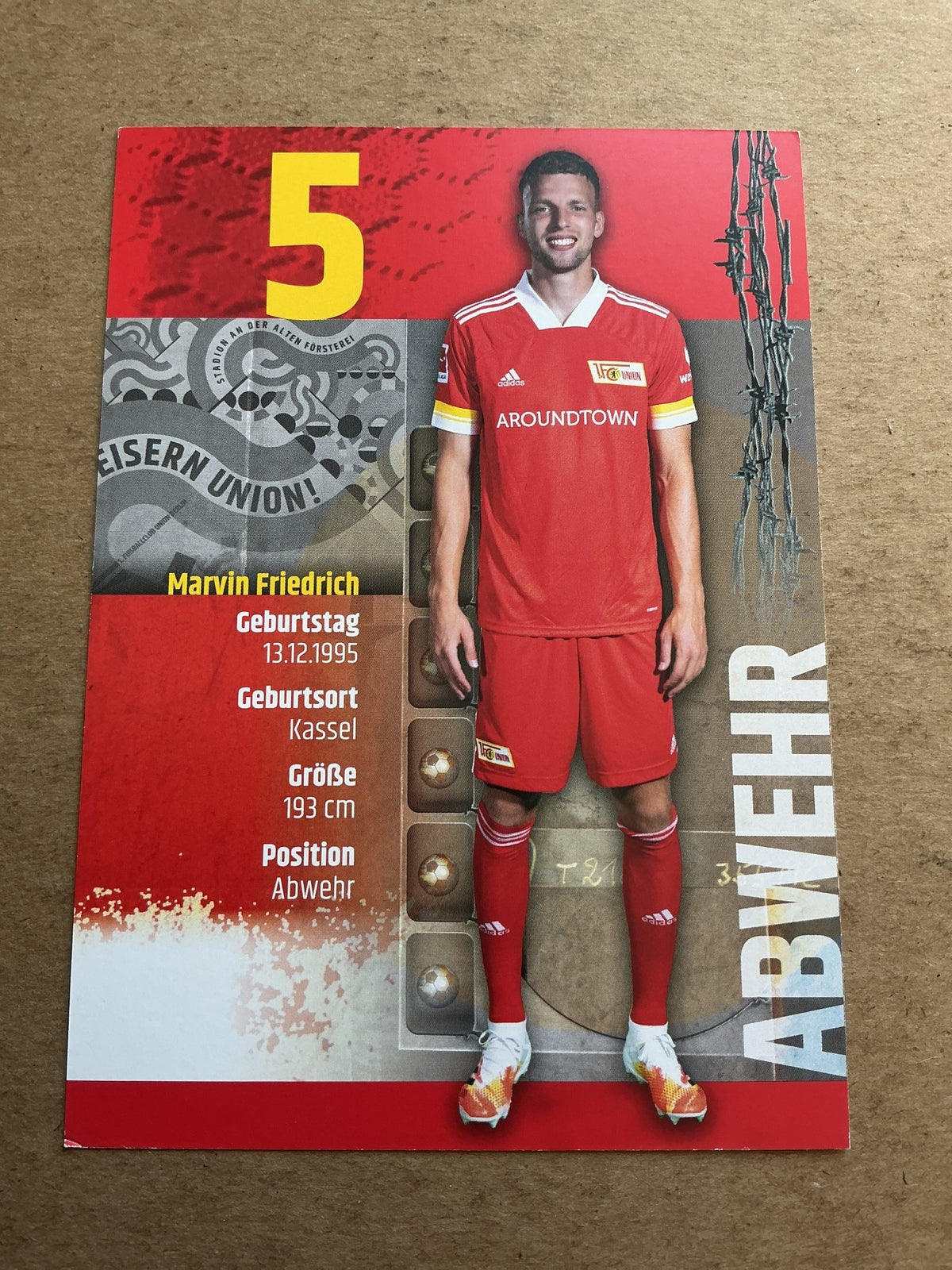 Marvin Friedrich, Germany 🇩🇪 1.FC Union Berlin 2020/21 hand signed - Autographs-World