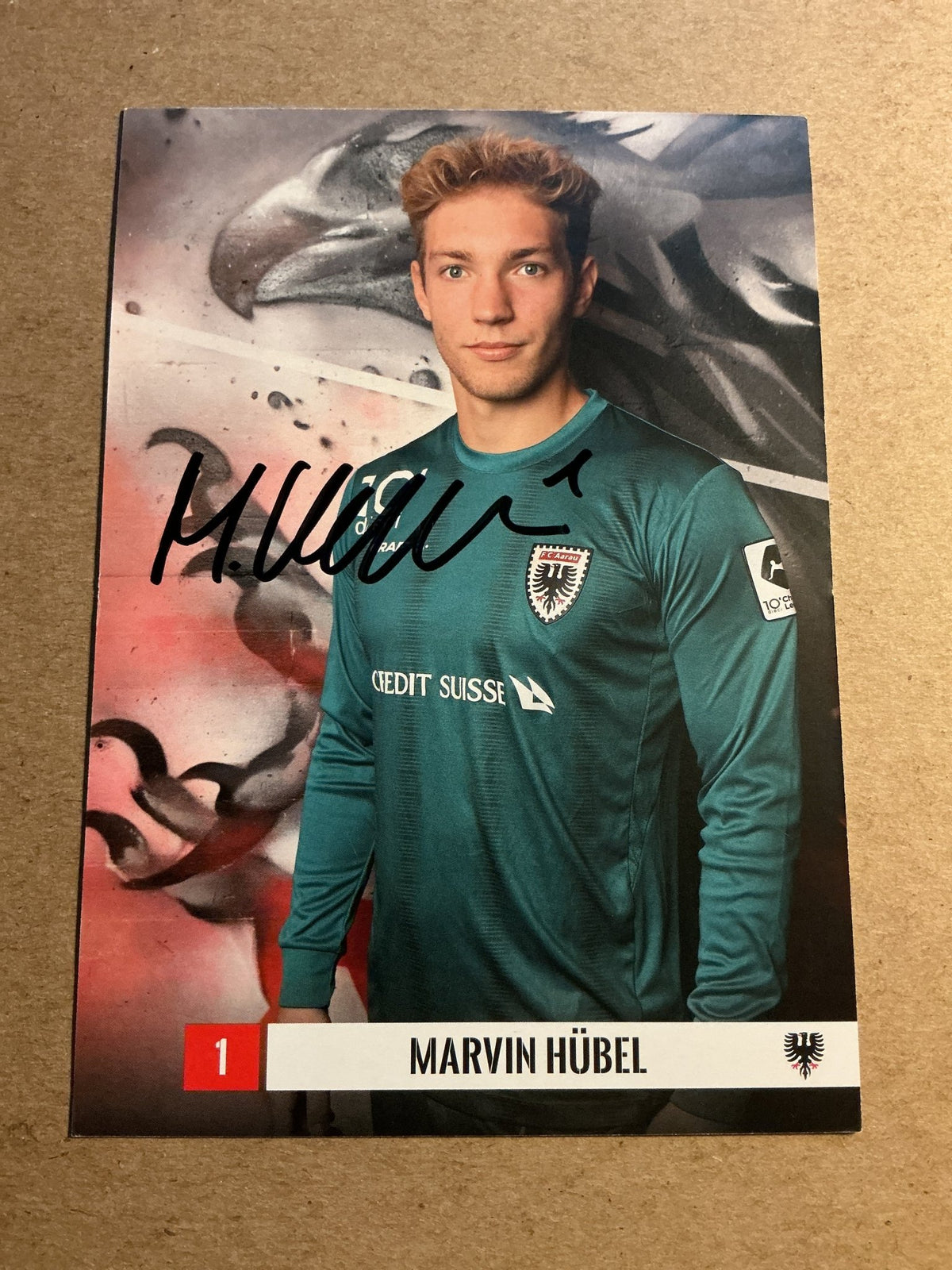 Marvin Hübel, Switzerland 🇨🇭FC Aarau 2023/24 hand signed - Autographs-World