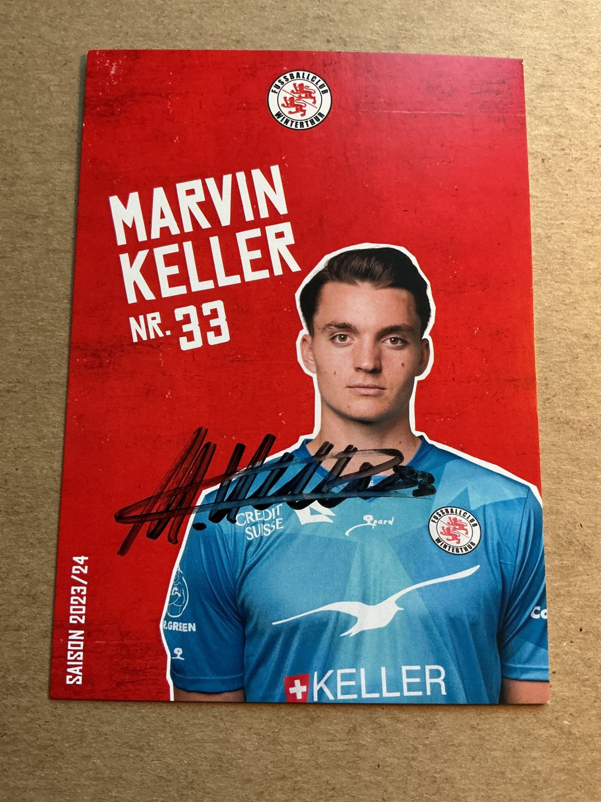 Marvin Keller, Switzerland 🇨🇭 FC Winterthur 2023/24 hand signed - Autographs-World