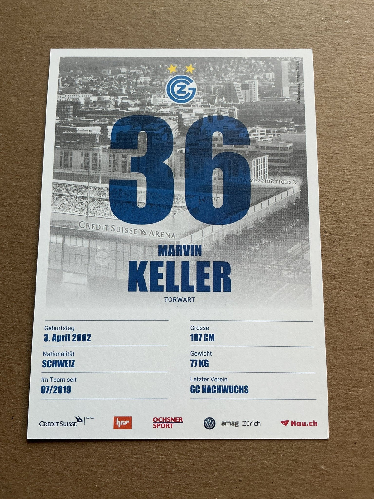 Marvin Keller, Switzerland 🇨🇭Grasshopper Zürich 2019/20 hand signed - Autographs-World