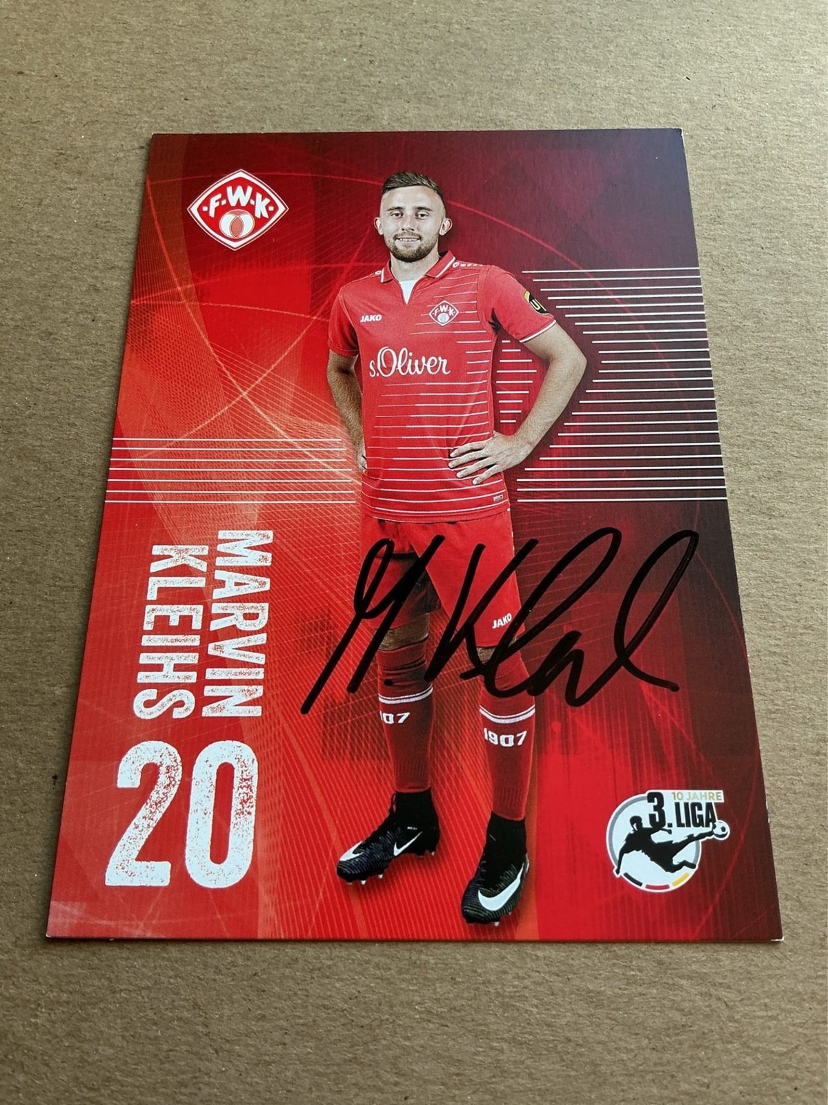 Marvin Kleihs, Germany 🇩🇪 FC Würzburger Kickers 2017/18 hand signed - Autographs-World