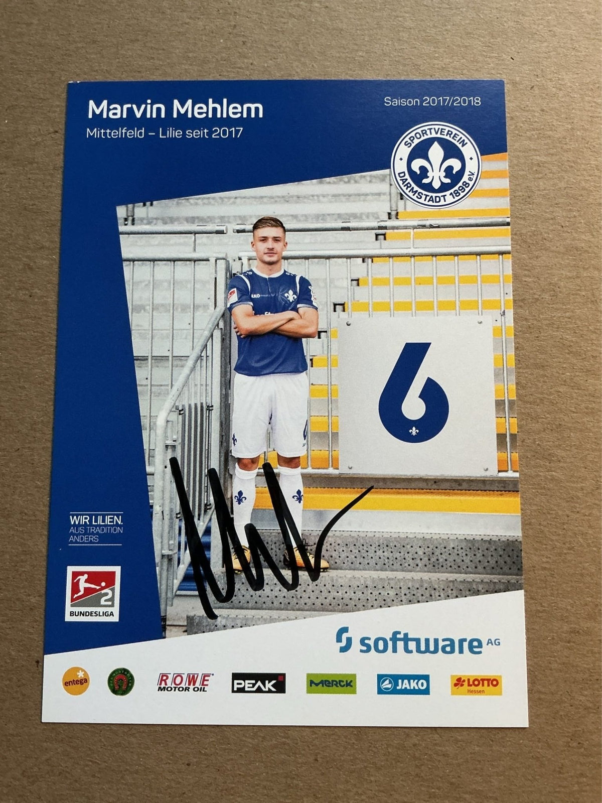 Marvin Mehlem, Germany 🇩🇪 SV Darmstadt 98 2017/18 hand signed - Autographs-World