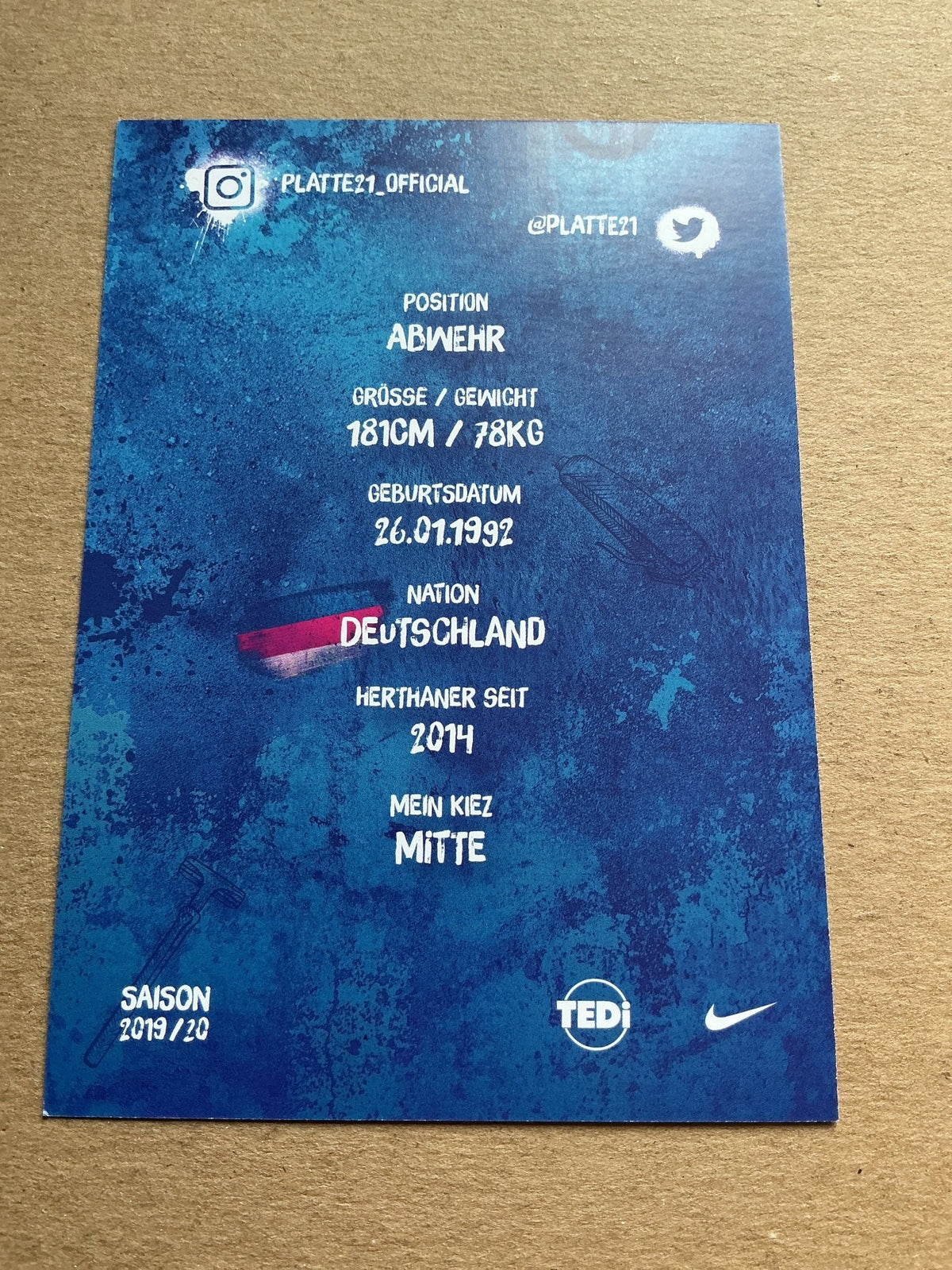 Marvin Plattenhardt, Germany 🇩🇪 Hertha BSC Berlin 2019/20 hand signed - Autographs-World