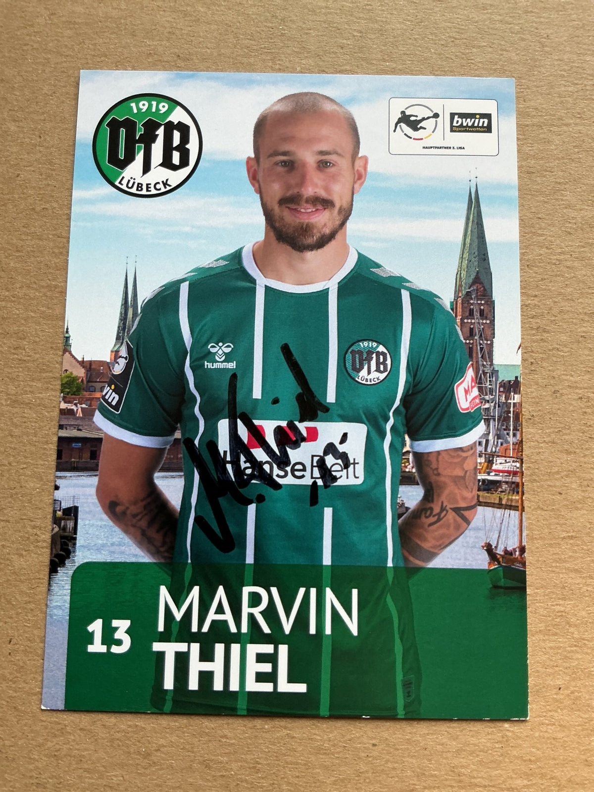 Marvin Thiel, Germany 🇩🇪 VfB Lübeck 2020/21 hand signed - Autographs-World